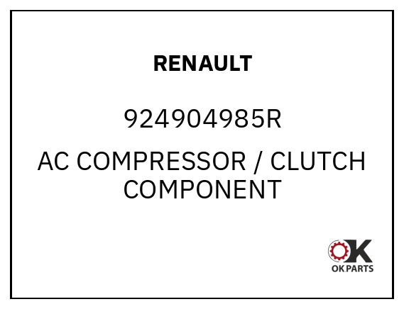 RENAULT 924904985R AC COMPRESSOR / CLUTCH COMPONENT
