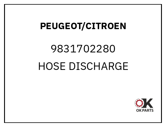 PEUGEOT/CITROEN 9831702280 HOSE DISCHARGE