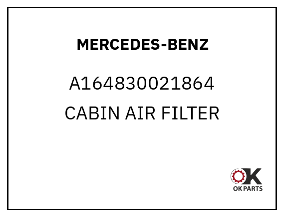 MERCEDES-BENZ A164830021864 CABIN AIR FILTER