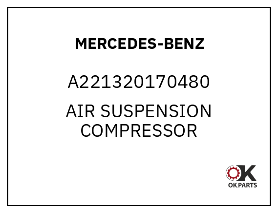 MERCEDES-BENZ A221320170480 AIR SUSPENSION COMPRESSOR