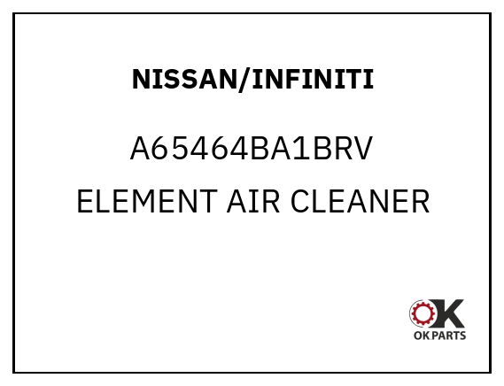 NISSAN/INFINITI A65464BA1BRV ELEMENT AIR CLEANER