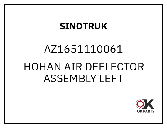 SINOTRUK AZ1651110061 HOHAN AIR DEFLECTOR ASSEMBLY LEFT