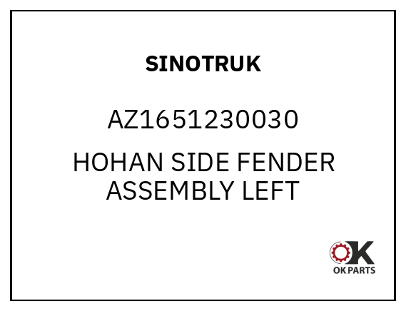 SINOTRUK AZ1651230030 HOHAN SIDE FENDER ASSEMBLY LEFT