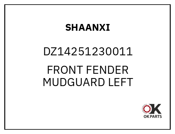 SHAANXI DZ14251230011 FRONT FENDER MUDGUARD LEFT