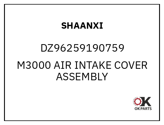 SHAANXI DZ96259190759 M3000 AIR INTAKE COVER ASSEMBLY