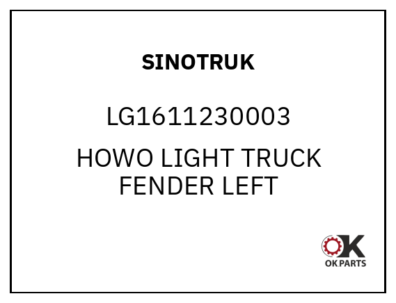 SINOTRUK LG1611230003 HOWO LIGHT TRUCK FENDER LEFT