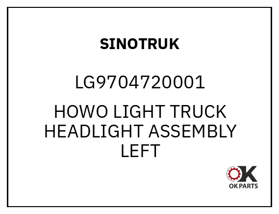 SINOTRUK LG9704720001 HOWO LIGHT TRUCK HEADLIGHT ASSEMBLY LEFT