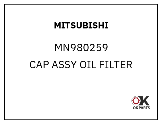 MITSUBISHI MN980259 CAP ASSY OIL FILTER