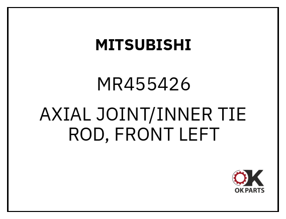 MITSUBISHI MR455426 AXIAL JOINT/INNER TIE ROD, FRONT LEFT