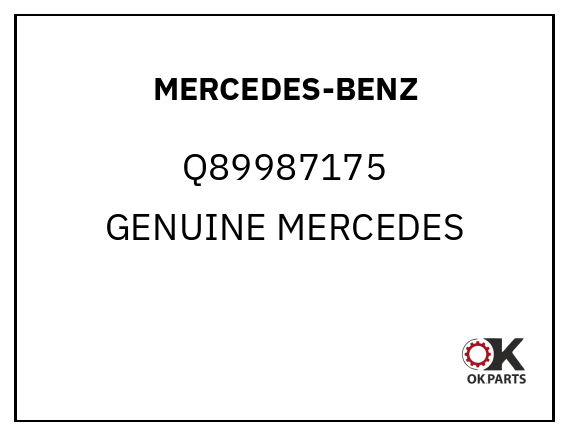 MERCEDES-BENZ Q89987175 GENUINE MERCEDES