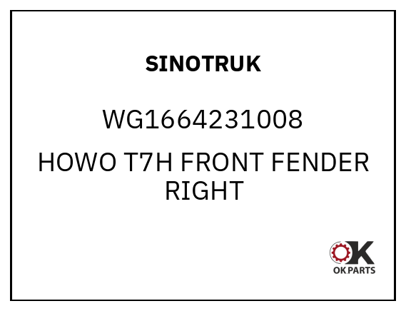 SINOTRUK WG1664231008 HOWO T7H FRONT FENDER RIGHT