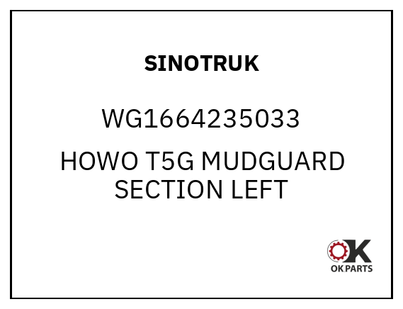 SINOTRUK WG1664235033 HOWO T5G MUDGUARD SECTION LEFT