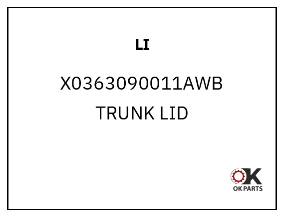 LI X0363090011AWB TRUNK LID